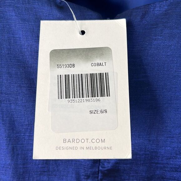 NWT Bardot Geri Taffeta Ruffle Mini Dress in Cobalt Blue 6/8 - Picture 10 of 12